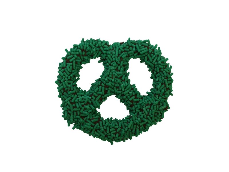 Chocolate Pretzel - Green Sprinkles