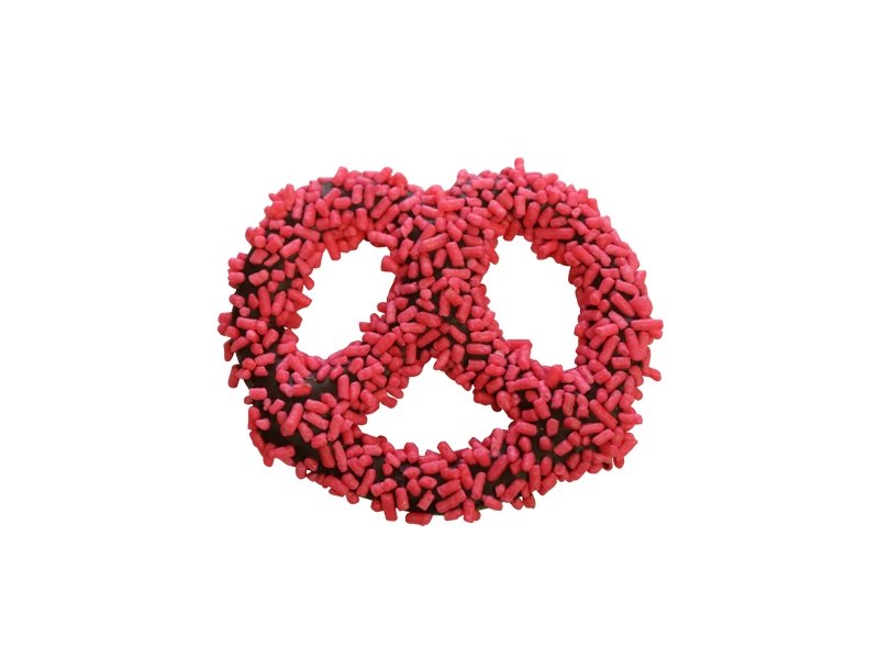 Chocolate Pretzel - Pink Sprinkles