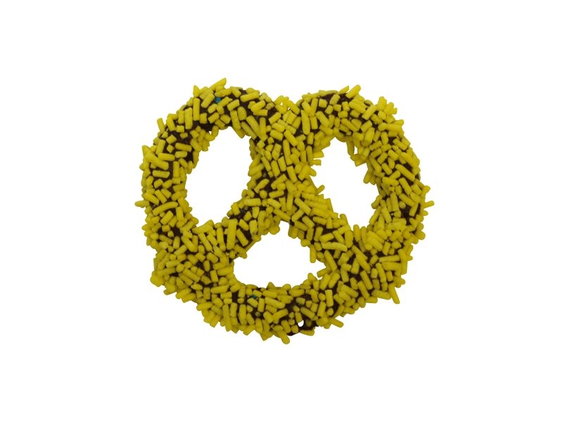 Chocolate Pretzel - Yellow Sprinkles