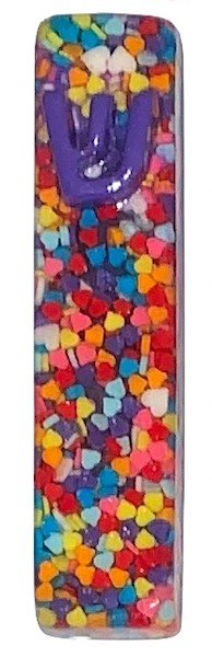 Mezuza Decorated With Candies