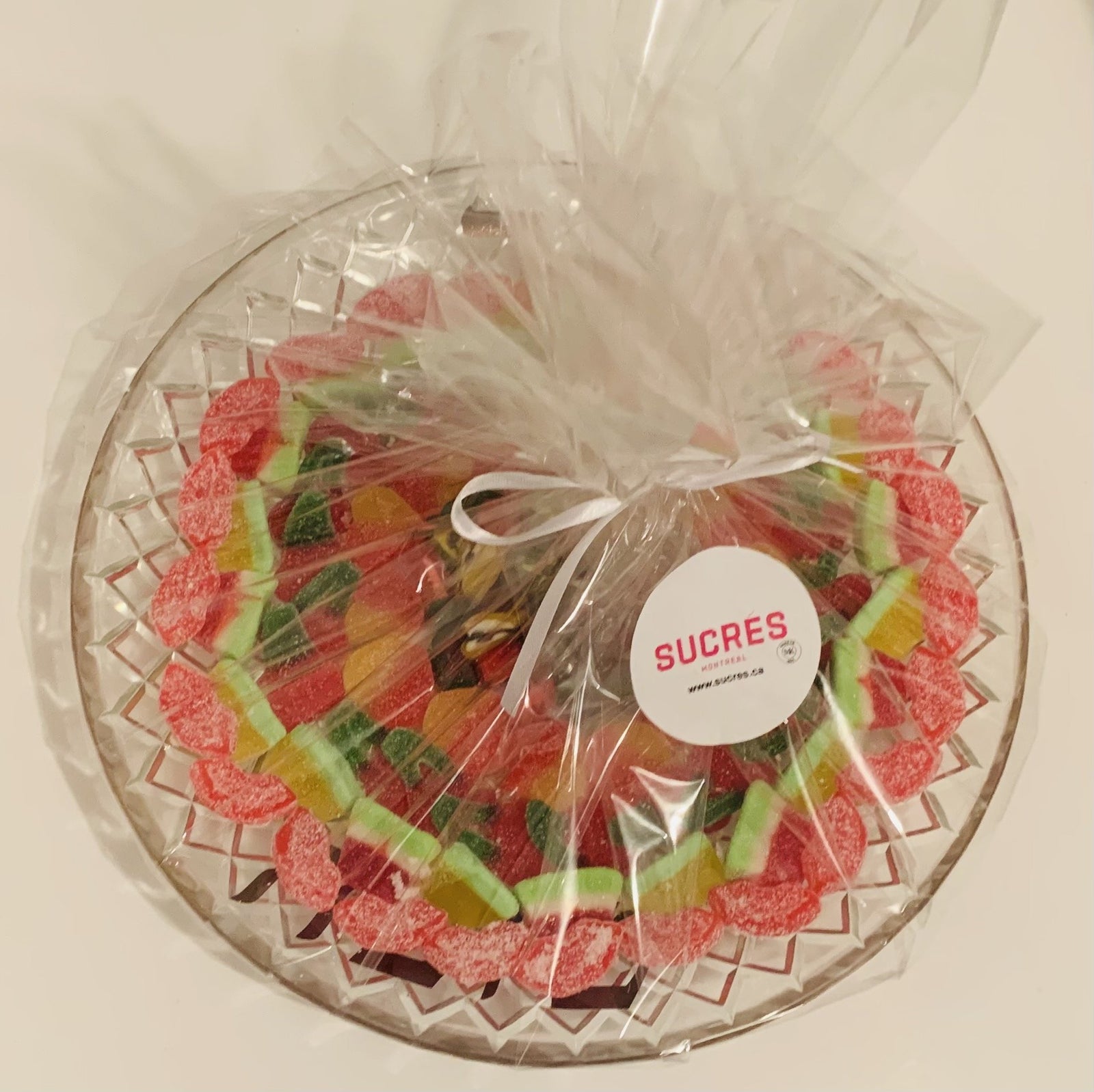 Rosh Hashana Glass Candy Platter