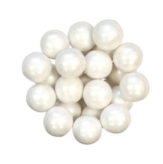 Shimmer White Gumballs 1"