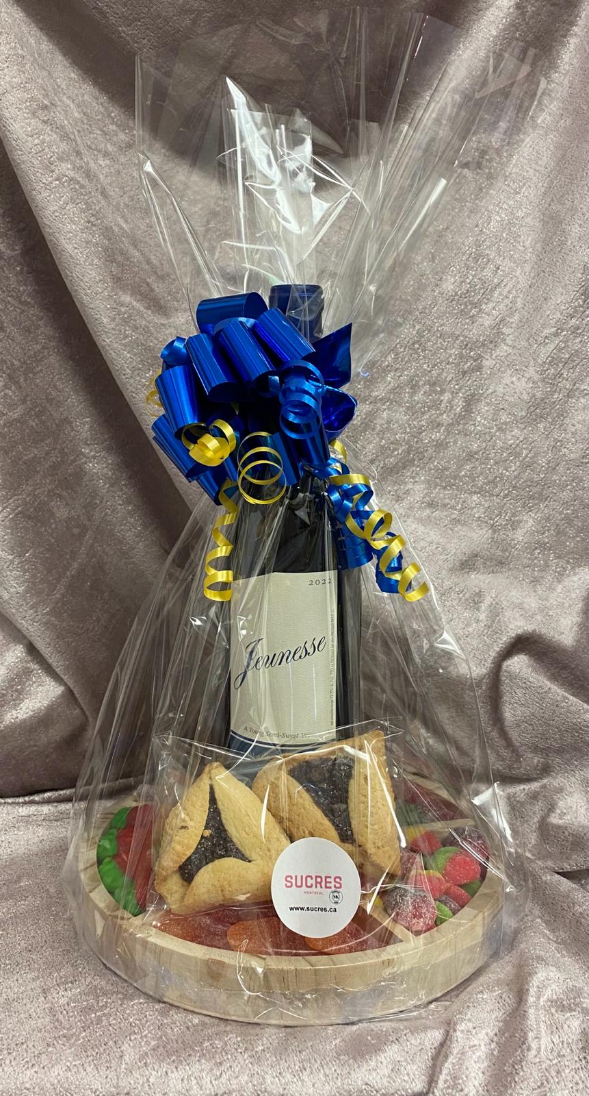 Wooden Platter with Wine